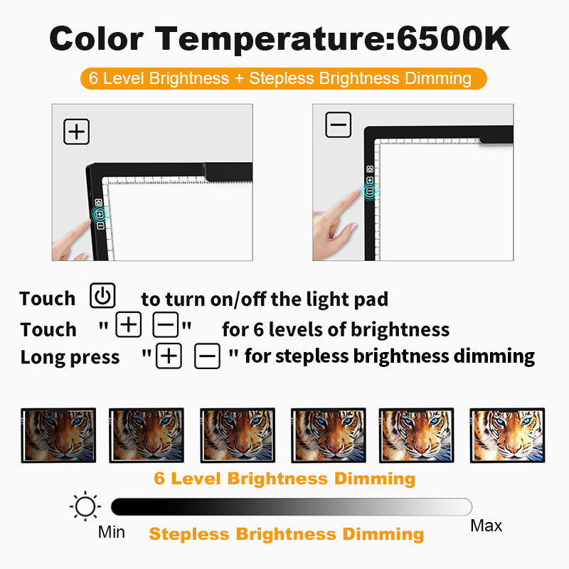 JSK-A4- D28B Wireless Rechargeable A4 LED Light Pad w/Built-in Riser Stands, 6 Levels of Brightness, Evenly Illuminated Light Box for  Arabic calligraphy .