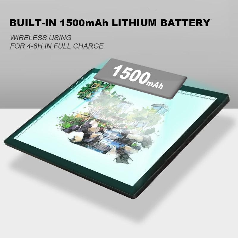 JSK-A4- D28B Wireless Rechargeable A4 LED Light Pad w/Built-in Riser Stands, 6 Levels of Brightness, Evenly Illuminated Light Box for  Arabic calligraphy .