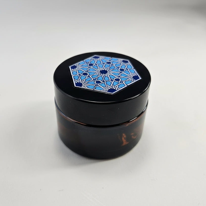 Glass inkwell with Islamic geometry design Black cover