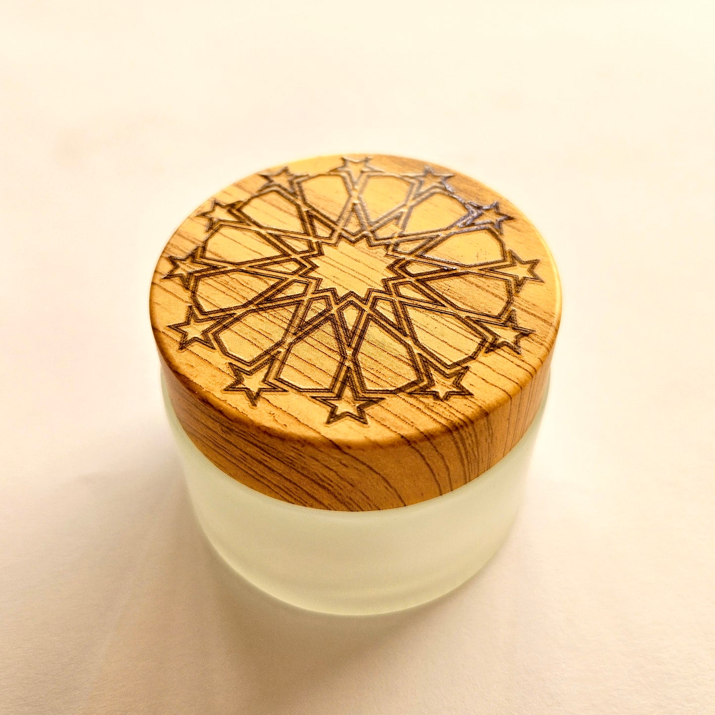 Glass Inkwell transparent with wooden lock cover 60ml