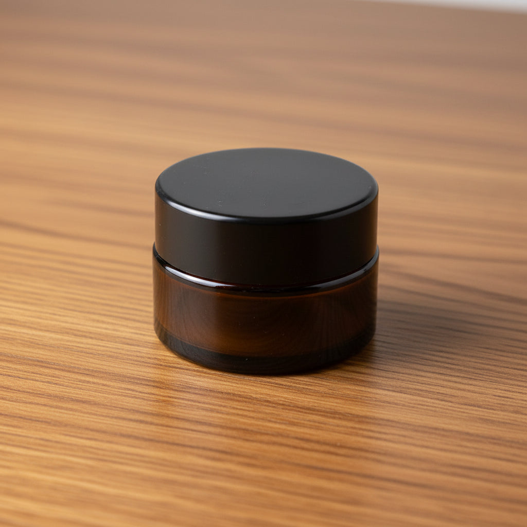 Black Glass inkwell with black plastic Lid 10ml