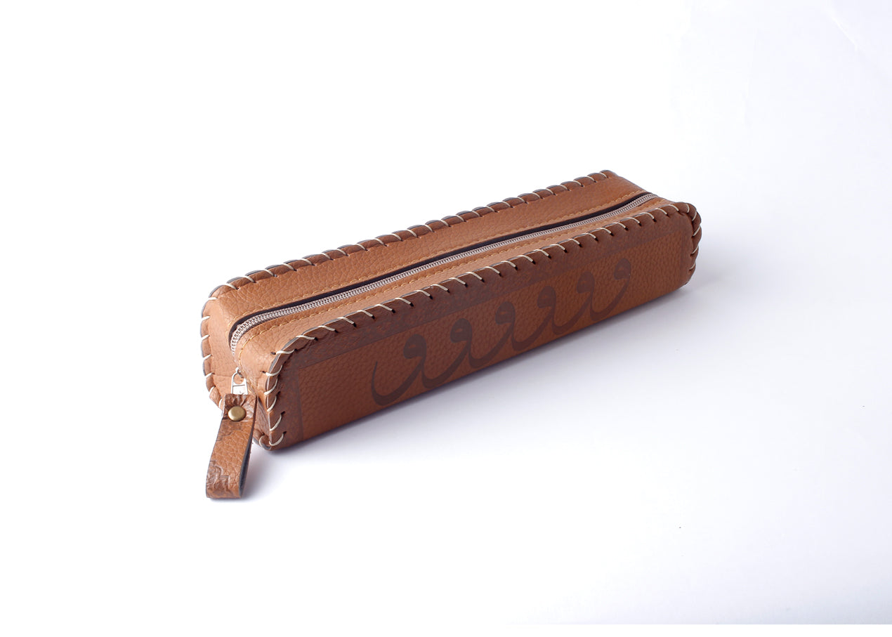 Leather pen case with Zipper