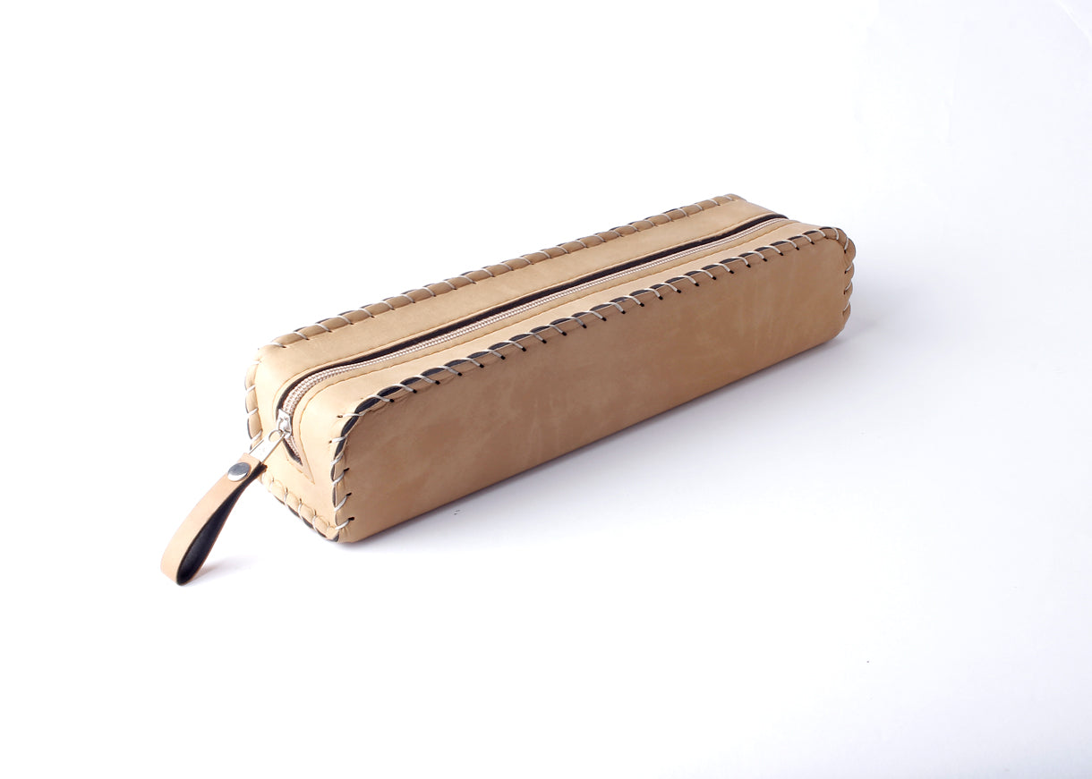 Leather pen case with Zipper