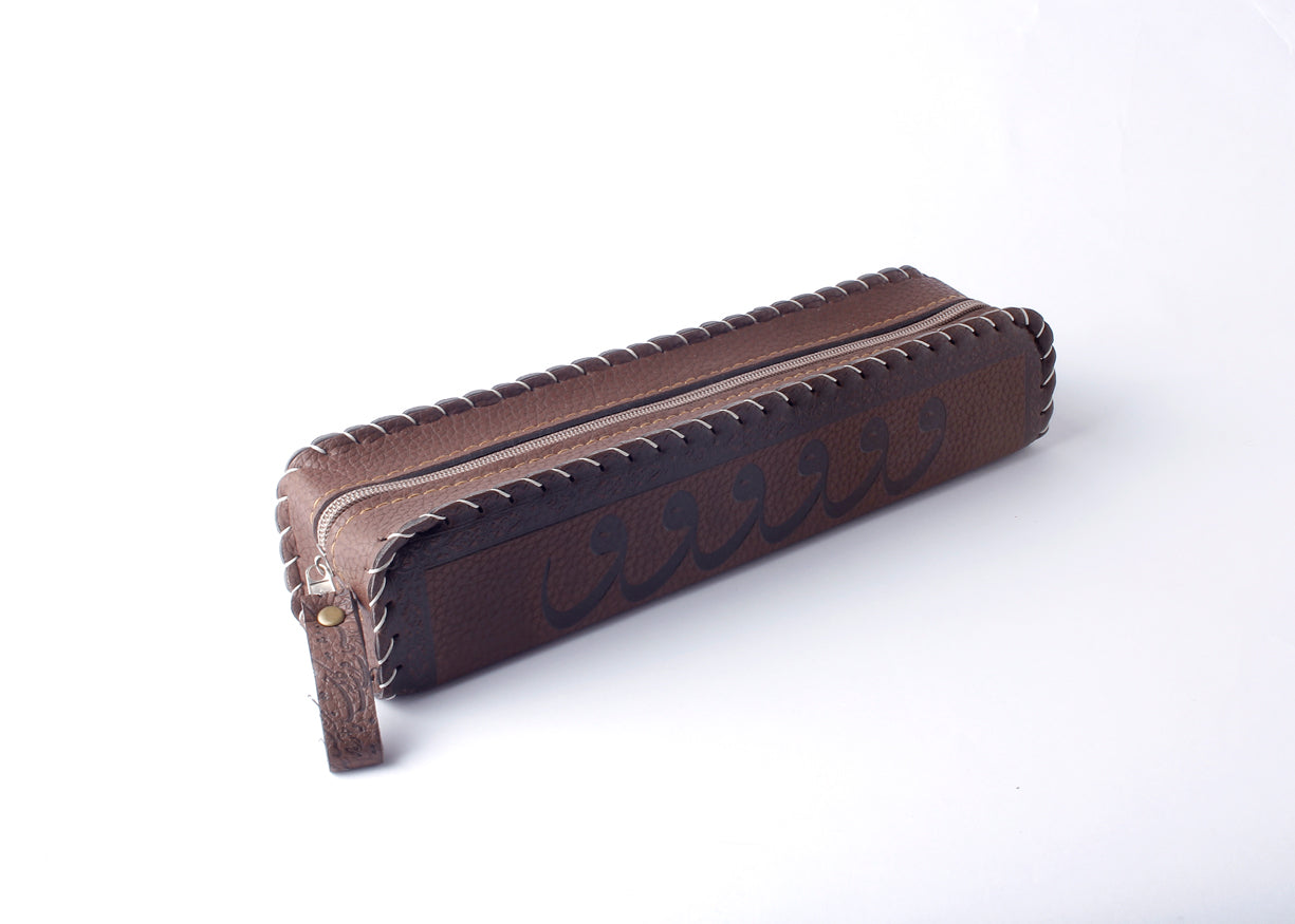 Leather pen case with Zipper
