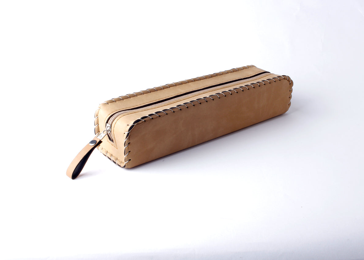Leather pen case with Zipper