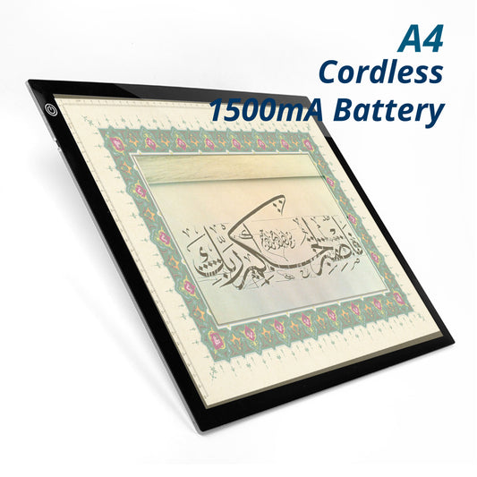 JSK-A4- D28B Wireless Rechargeable A4 LED Light Pad w/Built-in Riser Stands, 6 Levels of Brightness, Evenly Illuminated Light Box for  Arabic calligraphy .