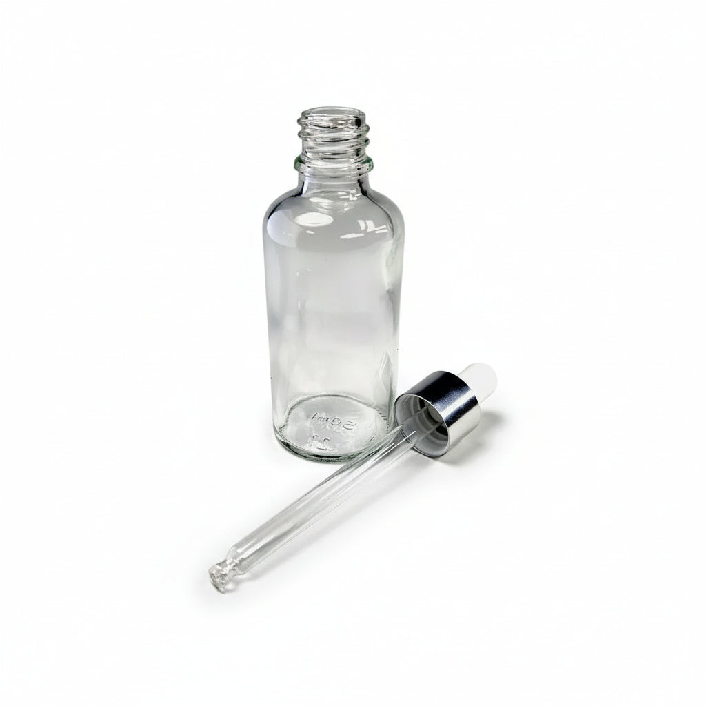Clear glass dropper bottle