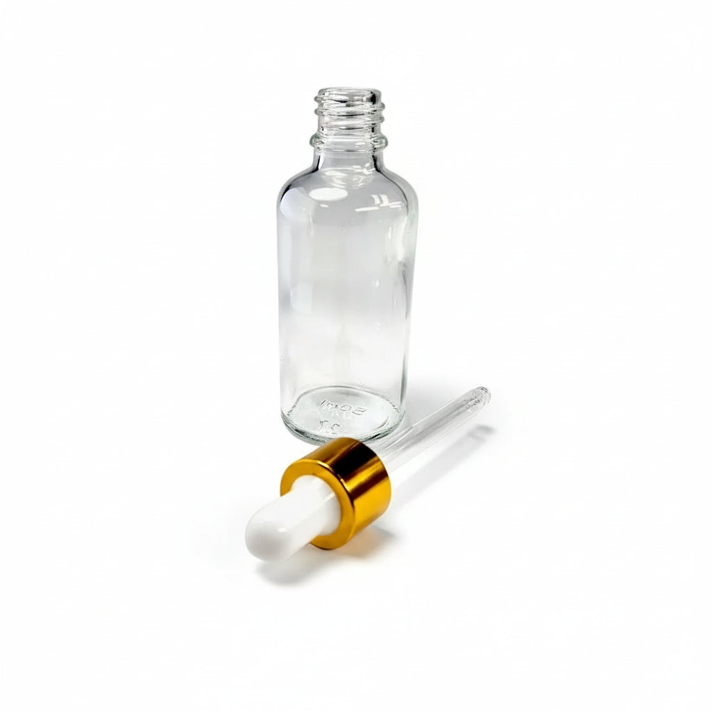 Clear glass dropper bottle