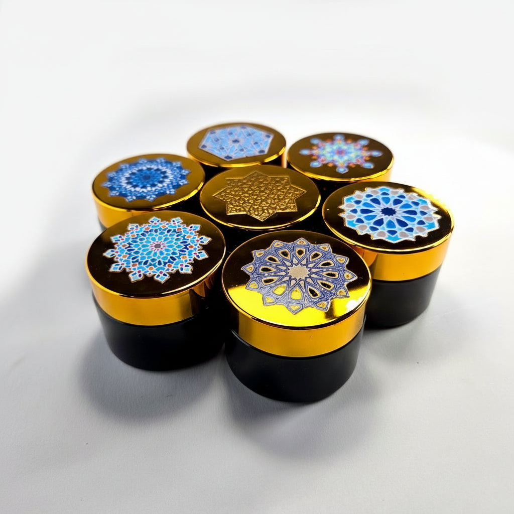 Golden Glass inkwell for Arabic Calligraphy 30ml