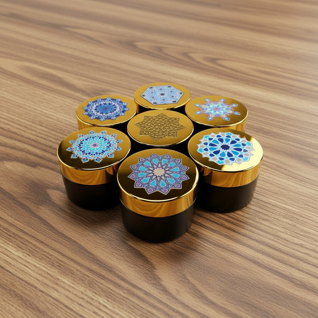 Golden Glass inkwell for Arabic Calligraphy 30ml