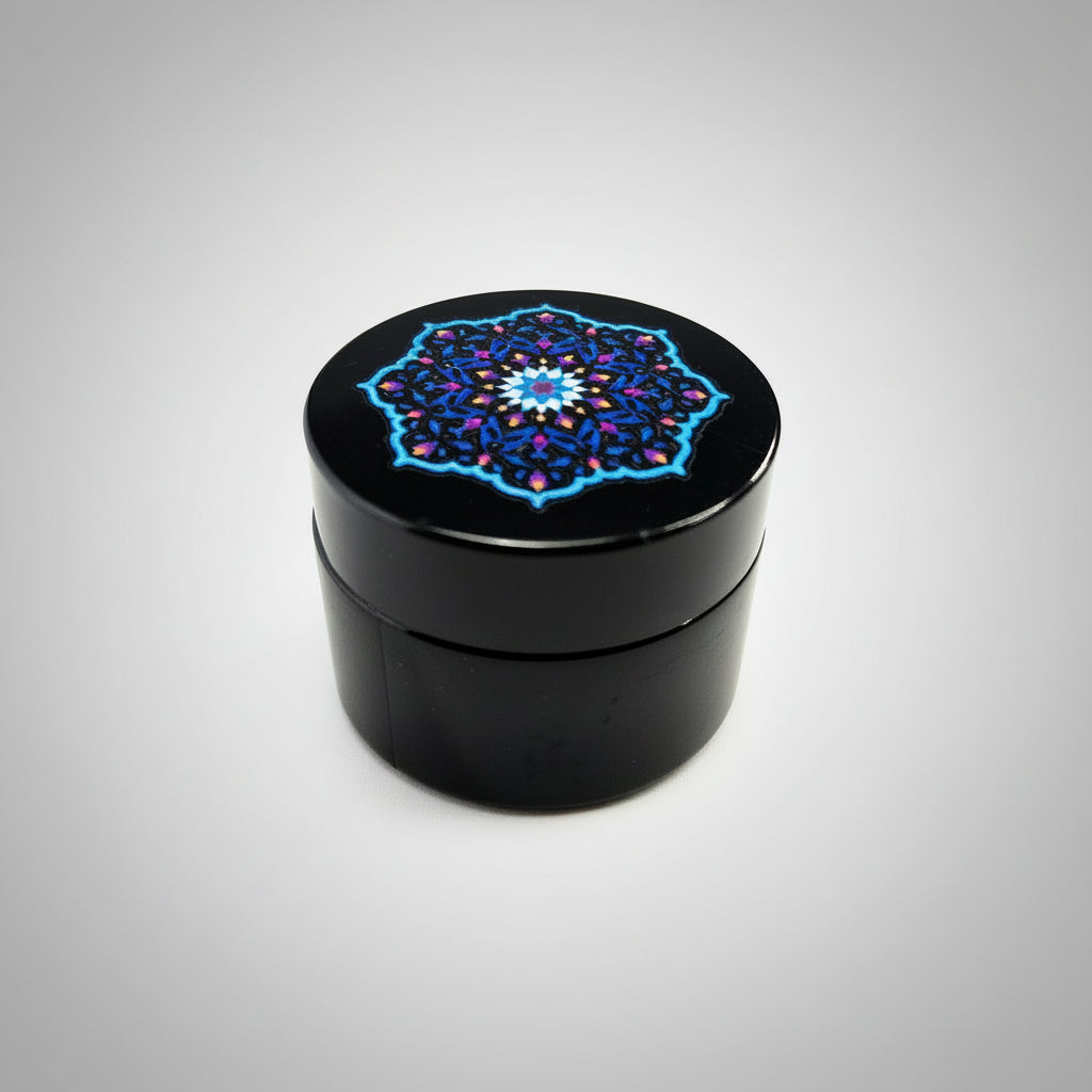 Glass inkwell with Islamic geometry design Black cover